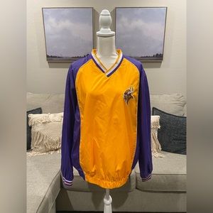 Minnesota Vikings Nylon Windbreaker, Football, Size Medium, Zipper Side